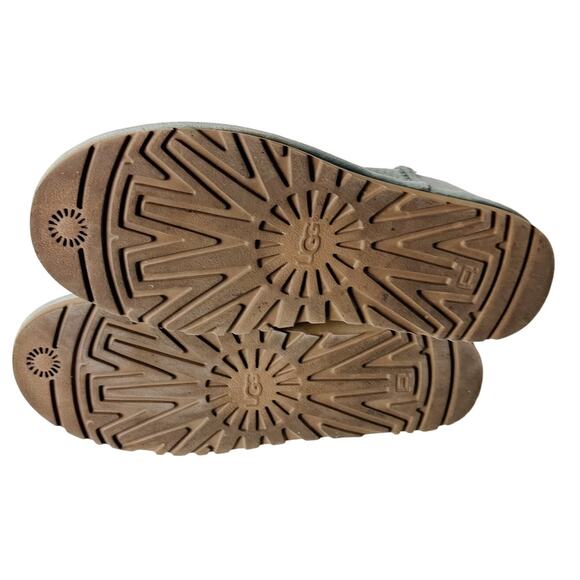 Ugg Classic Mini Perf Boots Womens 7 Aloe Vera Light Blue Unlined Suede Comfort - Picture 7 of 7